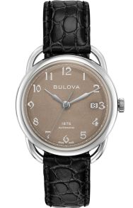 Bulova 1875 Commodore Limited Edition automatisk ur med schweizisk urværk og brun sandblæst urskive | 96B324