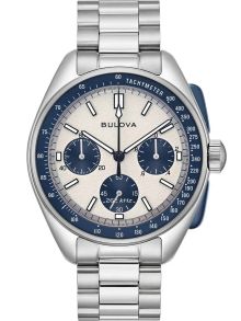 Bulova Lunar Pilot chronograph Apollo 15 edition med blå detaljer og ekstra læderrem | 98K112