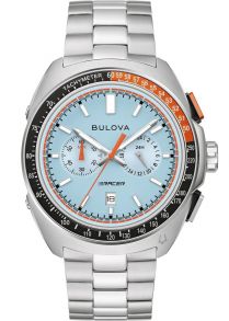 Sportsligt herreur fra Bulova med chronograf og lyseblå urskive - Racer Chronograph Collection | 98B432