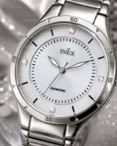 Inex dameur med 4 diamanter og perlemorsurskive 35mm