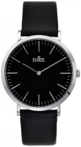 Inex herreur med sort læderrem - Inex Sølvfarvet Black + 2 Nato Straps A69464S5I