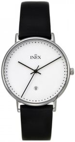 Klassisk designet armbåndsur fra danske Inex - Inex Saphilite Black Leather A69468S0P