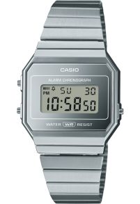 Casio Vintage Slim Digitalur i sølv med kromfinish | A700WEV-7AEF