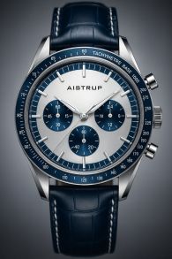 Aistrup AIW8705 Classic Sapphire Chronograph herreur med panda urskive og blå detaljer | AIW8705