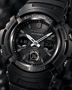 Sort Casio G-Shock dykkerur med solenergi, radiostyring og 200m vandtæthed i 46mm