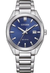 Citizen Eco-Drive herreur i stål | 38mm slim design med blå solstråle urskive | BM7620-83L