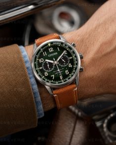 Citizen Eco-Drive herrechronograf med grøn urskive 43mm