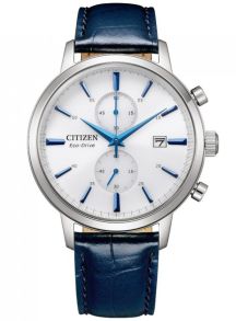 Citizen Eco-Drive kronograf i stål med B642 urværk og hvid urskive | CA7069-16A