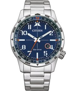 Citizen Eco-Drive pilotur i rustfrit stål med E111 urværk og kompasring | BM7550-87L