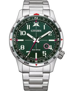 Citizen Eco-Drive herreur med grøn urskive og kompasring | BM7551-84X