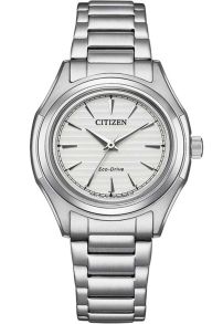 Citizen Eco-Drive dameur i stål med J730 urværk og striber | FE2110-81A