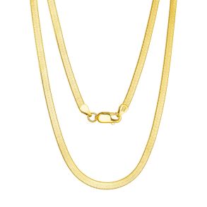 Carrie Taylor 45cm Herringbone 18k Gold Plated Necklace 3mm CTJ56