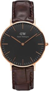 Daniel Wellington Classic Black York Rosegoldfarvet 36mm DW00100140