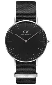 Daniel Wellington Classic Black Cornwall Sølvfarvet 36mm DW00100151