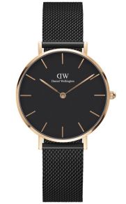 DW dameur med sort mesh-stållænke - Daniel Wellington Classic Petite Ashfield DW00100201