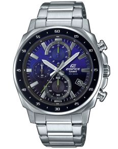 Edifice chronograph med blå gradient urskive og stålrem | EFV-600D-2AVUEF