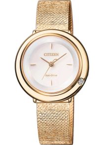 Citizen L Ambiluna dame ur med mesh lænke og diamant | EM0643-84X