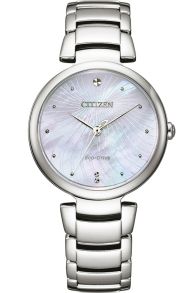 Citizen Eco-Drive dameur med perlemorsskive og ståldesign | EM0850-80D