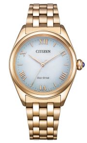 Citizen Eco-Drive dame ur med lysegrøn urskive og rosegold farvet stållænke | EM1143-81X