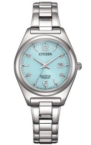 Citizen Eco-Drive dame ur i Super Titanium med turkis urskive | EW2601-81M