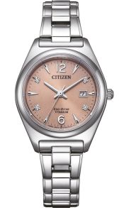 Citizen Eco-Drive dame ur i Super Titanium med brun urskive | EW2601-81Z