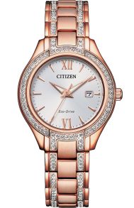 Citizen Silhouette Crystal dameur med Eco-Drive og krystaller i rosé PVD | FE1233-52A
