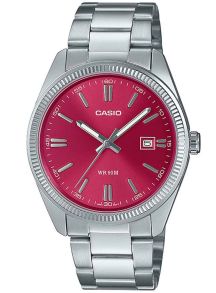 Casio Classic ur med rød sunray urskive og Neobrite visere | MTP-1302PD-4AVEF