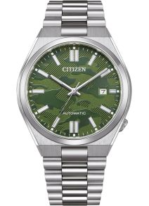 Citizen Tsuyosa automatisk herreur med camouflage urskive og stållænke | NJ0159-86X