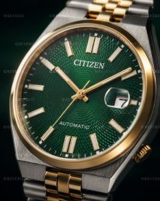 Citizen tofarvet automatisk ur med grøn urskive og safirglas 40mm