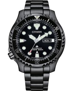 Citizen Promaster automatisk dykkerur med ISO-certificering | Sort professionelt dykkerur med 200m vandtæthed | NY0145-86EE