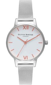 Olivia Burton White Dial Midi Rosegoldfarvet & Sølvfarvet Mesh OB16MDW22