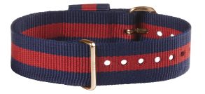 Blå/rød nato-rem til Daniel Wellington Oxford Rose 0701DW