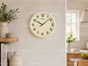 Seiko cremefarvet vægur 30x5cm