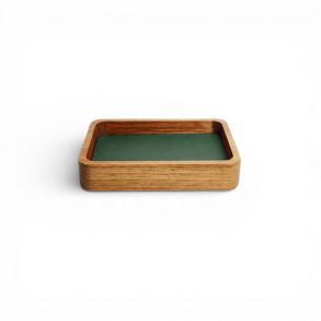 Morelund Small Valet in Dark Wood/Green Leather MO4103