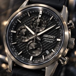 Seiko herreur i carbon-titanium med kronograf 41mm