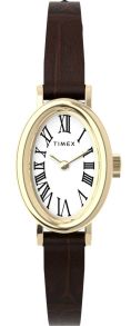 Timex Ladies Golden White Roman Numerals Petite 19mm