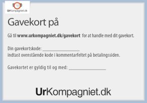 Uspecificeret gavekort til UrKompagniet.dk