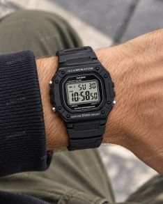 Sort Casio digitalt sportsur til mænd i 43mm