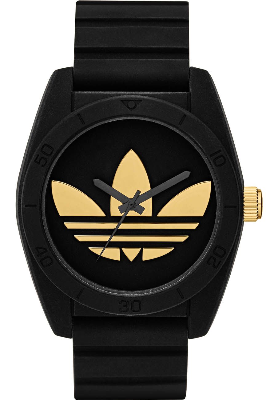 have på Frigøre kandidatgrad Adidas ur i sort med stort guldfarvet logo - Adidas Santiago Black  Guldfarvet ADH2912