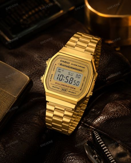 Casio guldfarvet retro digitalur unisex 36mm