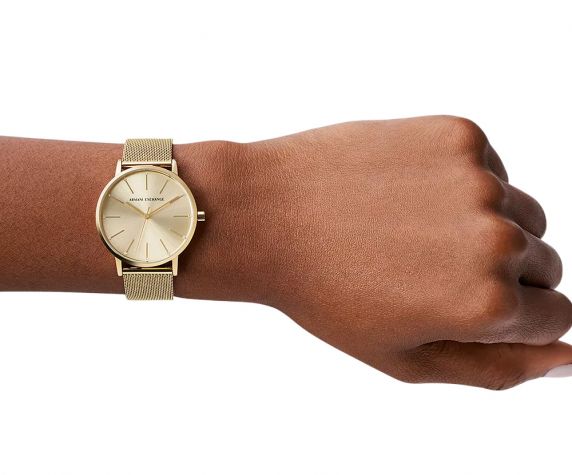 Elegant dameur i guldfarvet - Armani Exchange Lola AX5536
