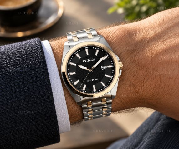 Tofarvet Citizen herreur i stål med solenergi og safirglas i 41mm