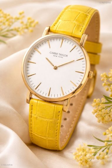 Carrie Taylor Lexington Golden Louisiana Yellow Calf Leather 38mm