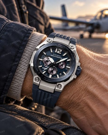 Casio G-Shock Master of G i carbon og stål med solenergi og radiostyring i 47mm
