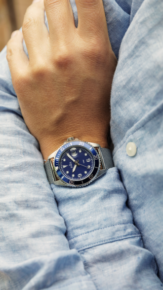 Inex Mens Silver Blue A69512-3S8P
