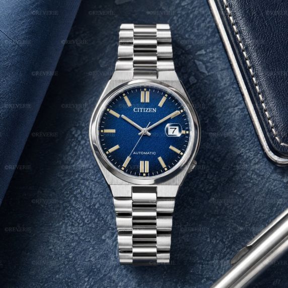 Citizen automatisk herreur i stål med blå urskive og safirglas 40mm