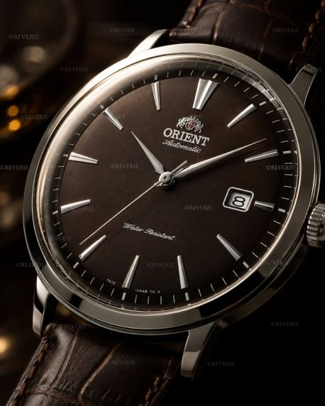 Orient automatisk ur med brun urskive og brun læderrem 41mm