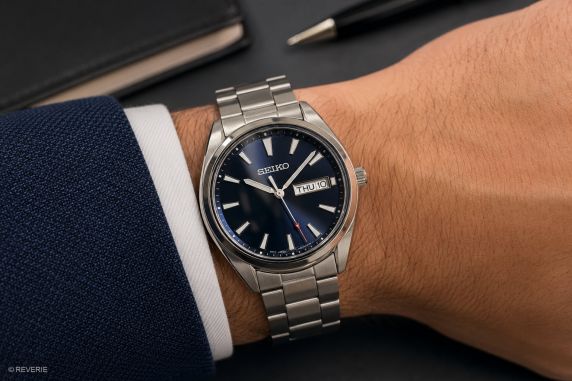 Seiko Mens Blue Steel Day-Date Sapphire 40mm