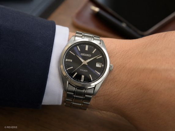 Seiko Mens Titanium Blue Sapphire 40mm SUR373P1