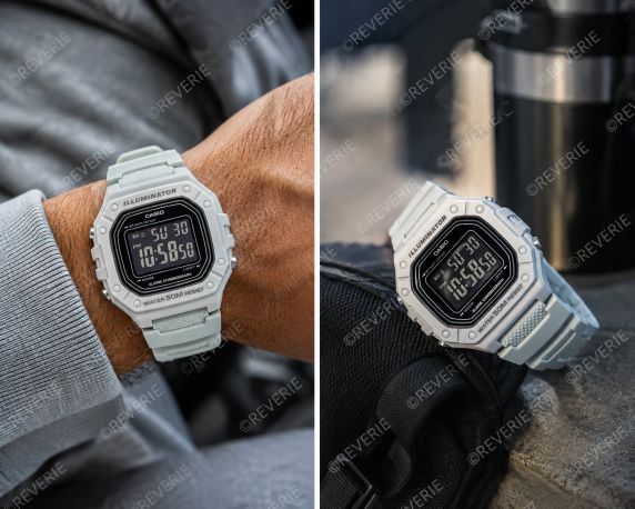 Casio White Digital Long Battery Life 43mm